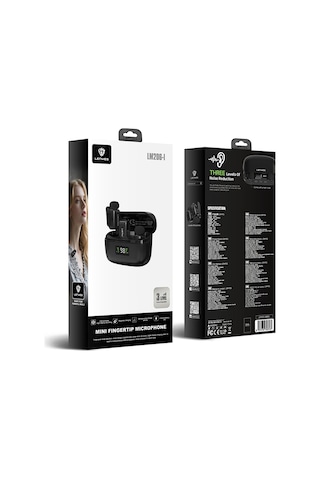 Lenyes Lm206 Led Göstergeli Lightning Portlu Kablosuz Yaka Mikrofonu Siyah