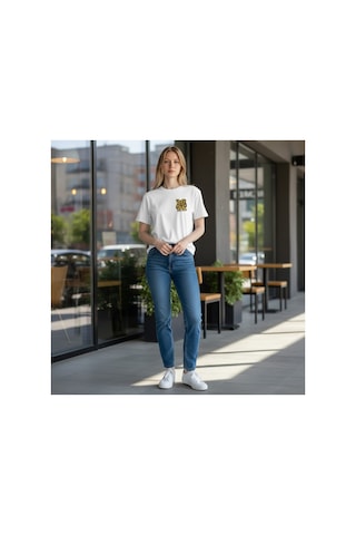 Urbantrendstore Unisex Keep Real Basic Sade Comfort Oversize Fit Rahat Geniş Salaş T-shirt Günlük Tişört Beyaz