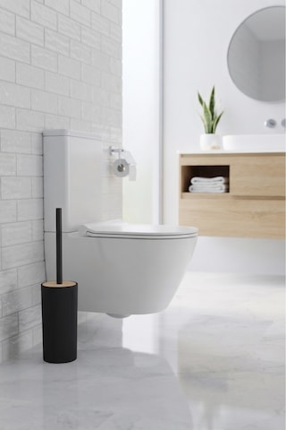 Liza Kapaklı Wc Banyo Fırçası - Tuvalet Fırçası Wc Fırçası Klozet Fırçası Siyah