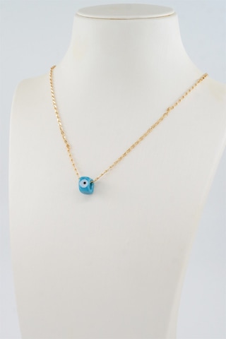 Kadın Cam Nazar Boncuklu Kolye - ALTIN Gold