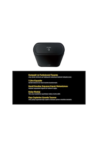 24 Spk27 Araç İçi Çöp Kovası 1 Litre Siyah Çok Renkli