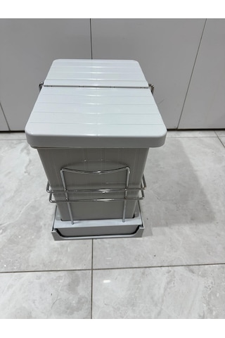 Joy Sürgülü Tezgah Altı Plastik Çöp Kovası Tekli 25 Litre Açık Gri