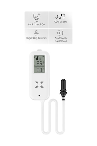 Dijital Termometre Akıllı, Su Geçirmez Problu, Wifi, Sıcaklık Ve Nem Sensörü X7509