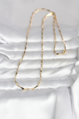 Ceylan Adam Cm 14k Gold Renk Kesme Çubuk Zincirli Model 60 Cm Kadın Kolye Çok Renkli
