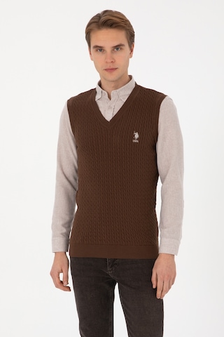 U.s. Polo Assn. Erkek Kahverengi Süveter 50318160-vr029 Kahverengı