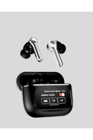 Mey İthalat Bluetooth 5.3 Anc Kablosuz Kulaklık Dokunmatik Kontrol, Dijital Ekran Ve Uzun Pil Ömr Diğer