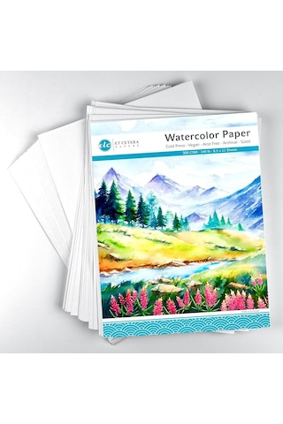 50 Yaprak Suluboya Kağıdı Beyaz Soğuk Pres 300gsm, 9x12