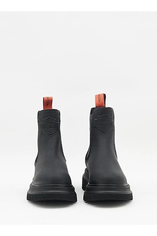 Harley Davidson Mourir Siyah Baskılı Deri Kadın Bot Postal Ayakkabı Siyah-Baskılı-Deri