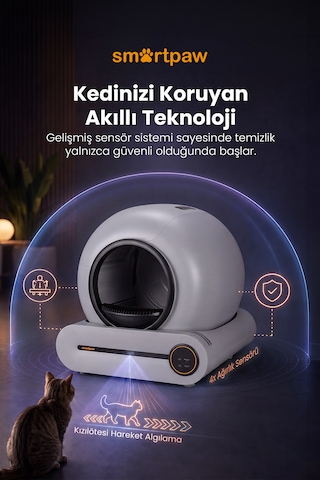 Smartpaw Nova Cat Pro Akıllı Otomatik Kedi Tuvaleti Distribütör Garantili