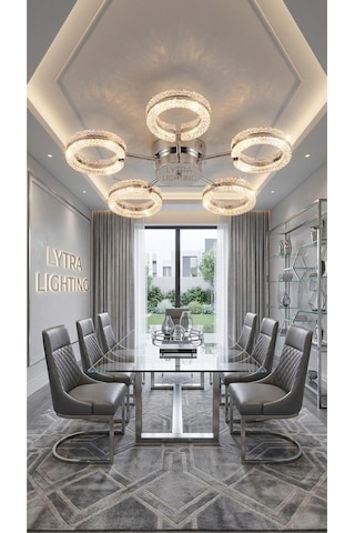Aurea Model 5'li Gümüş 3 Renk Modu Ledli Tavana Sıfır Salon Mutfak Çocuk Yatak Odası Led Avize