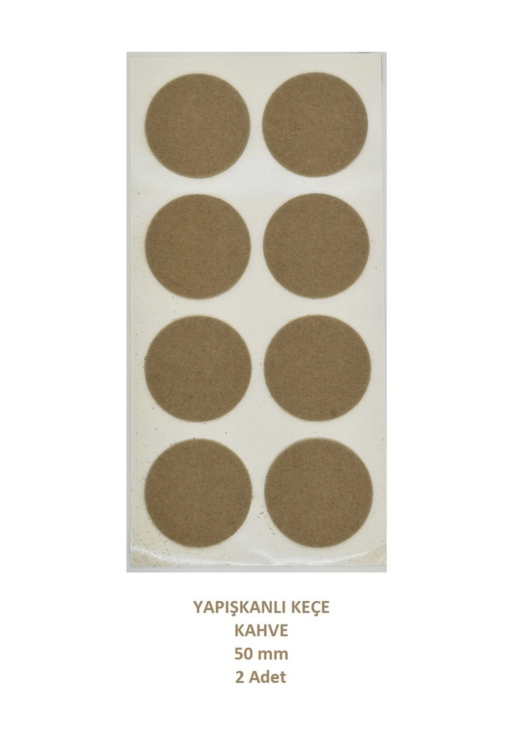 Zemin Koruyucu 50 Mm Kahve Keçe, Ses Ve Çizik Önleyici Kahve Mobilya Keçesi 2 Adet Açık Kahve