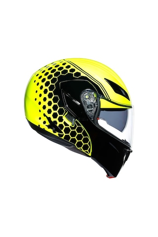Agv Compact St Kask Plk Detroit Sarı Fluo Siyah