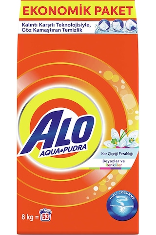 Alo Toz Çamaşır Deterjanı Beyazlar ve Renkliler İçin 53 Yıkama 8 KG