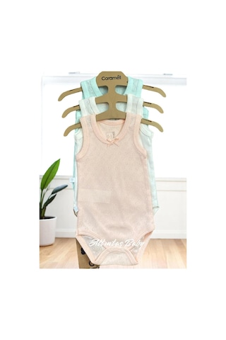 Altıntaş Baby Caramell Yumuşak Ve Nefes Alabilen %100 Pamuk 3'lü Body Set Kız Bebek Somon Somon