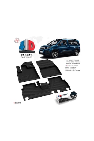 Peugeot Rifter 4d Havuzlu Paspas 2019-2023 A+kalite