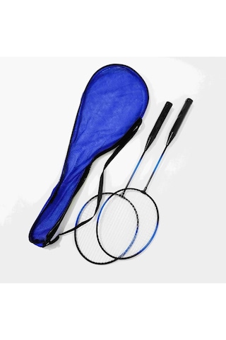 Çantalı Badminton Seti 2 Raket 6 Top Badminton Seti Mavi Renk