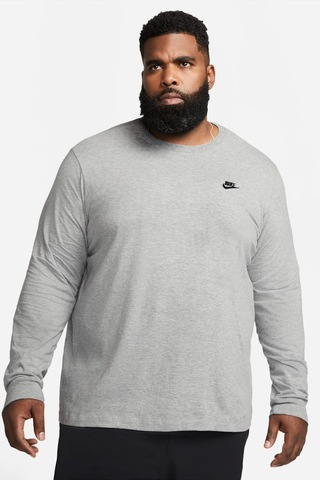 Nike Nsw Club Tee Erkek Uzun Kollu Spor Tişört Gri