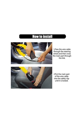 Springsun Evrensel Direksiyon Kilidi - Suv, Kamyonet Ve Golf Arabaları İçin 3 Anahtarlı Çelik Çalıntı Önleyici Kilit Sarı