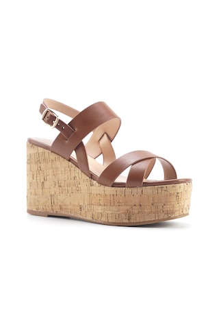Nine West Monsa 5fx Kahverengi Kadın Dolgu Topuk Sandalet 000000000101929052 Kahverengi