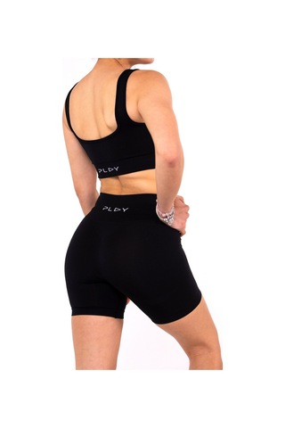 Seamless Siyah Normal Bel Kısa Fitted Basic Sporcu Tayt SiYAH