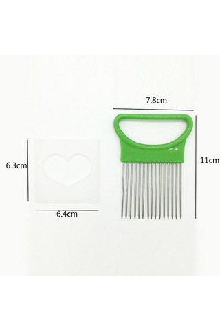 Cbtx Paslanmaz Çelik Sebze Soğan Kesici Tutucu Et İğnesi Mutfak Aletleri Yeşil