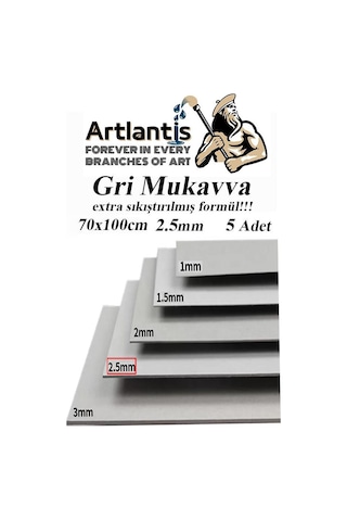 Mukavva Gri 2.5 Mm 70x100 Cm 5 Adet Sert Karton Ekstra Sıkıştırılmış 70 100 Mukavva Gri Renkli 5 Adet 5
