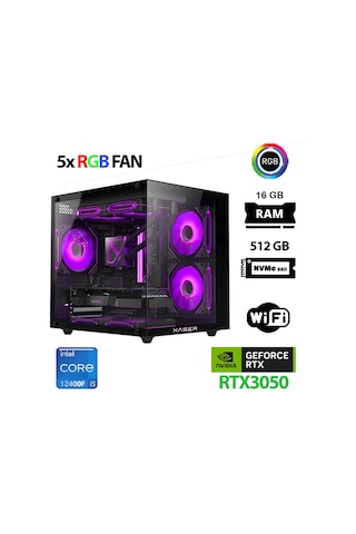 Xaser Cube X170 i5-12400F 16 GB 512 GB M.2 Nvme SSD 6 GB RTX3050 Free Dos Masaüstü Oyuncu Bilgisayarı