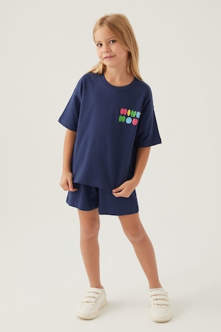 Minnie Mouse Colourful Koyu İndigo Kız Çocuk Şort Takım 5274-42789 İndigo