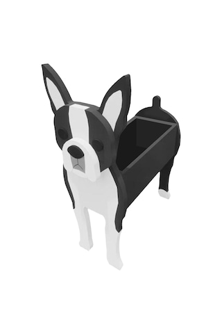 Jeehugo Özel Tasarım Boston Köpek Modeli Pvc Bitki Saksısı - 7-10 Gün Hazırlanır - 21x20x12x9cm Boyutunda