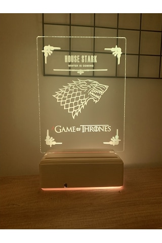 Game Of Thrones House Stark 16 Renk Gece Lambası