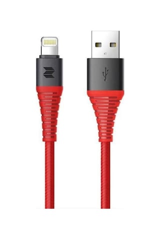 Rock Space Z8 Hi-tensile 120 Cm. 5v/2a Max. Lightning Şarj Ve Data Aktarım Kablosu Kırmızı