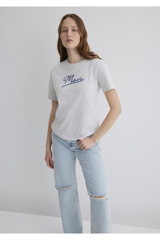 Mavi - Mavi Jeans Baskılı Gri Tişört 1612421-87033 Gri