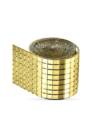 Büro Ev Ofis Etkinik Dekoru İçin 30x30cm Yapışkanlı Kare Gold Cam Mozaik Fayans Aynalı Dekor Panel