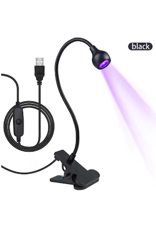 Gaman Portatif Mandallı Mini Uv Led Mor Işık Lamba Manikür Tırnak Kurutucu Siyah