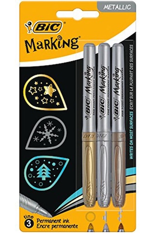 Bic Intensity Permanent Markör Altın Gümüş Bronz 3'lü Blister