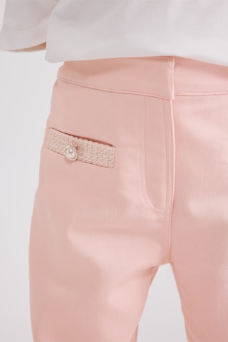 Panço Kız Çocuk Süs Cepli Pembe Pantolon