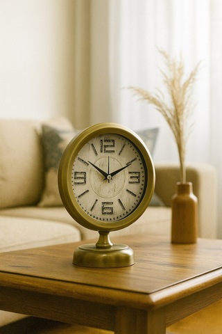 River World Masa Saati Eskitme Metal 25 Cm X 20 Cm Premium Vintage Eskitme Çok Renkli
