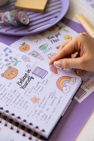 A5 Sticker Book 466 Adet 18 Yaprak Renkli Etiket Defteri Little Daily Joys