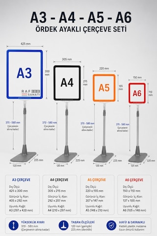 10 Adet - A4 Ayaklı Fiyat Etiketlik Teleskopik Borulu Çerçeve Etiketlik Yönlendirme Levhası Menü Panosu Turkuaz