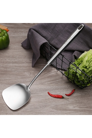 Sones 304 Paslanmaz Çelik Mutfak Ekipmanları Kalınlaştırılmış İçi Boş Saplı Pişirme Aleti, Stil: Spatula