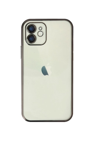 Newface Apple, Uyumlu iPhone 12 Kılıf Razer Lensli Silikon Glblseme - 15 - Siyah