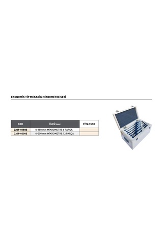 Fett 0-150mm Pld Ekonomik Tip 6 Parça Mekanik Mikrometre Seti