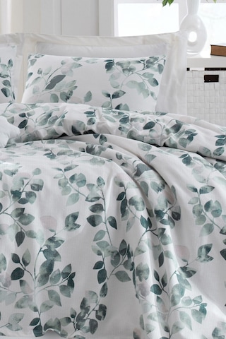 Enlora Home Doğal Pike Baskılı Tek Kişilik Sabine Yeşil