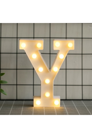 Skycity Led Harf Işığı Y - Pvc Malzeme, Sıcak Beyaz Işık, Ev/parti Dekorasyonu, Duvara Asılabilir/masaüstü, 3v Pil Beslemeli Pil Dahil Değil Diğer