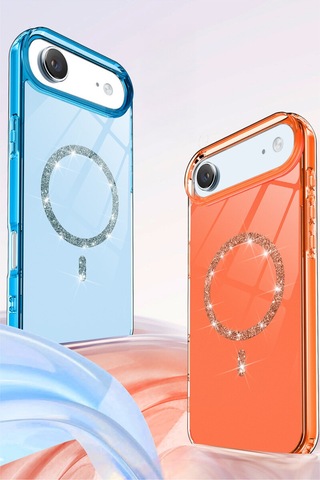 Apple Apple iPhone 17 Air İçin Uyumlu Magsafe Özellikli Işıltılı Tasarımlı Ekstra Darbe Korumalı Kapak