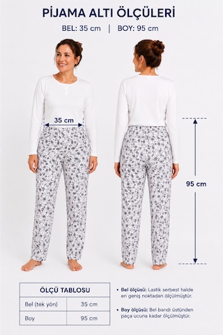 Neco Giyim Kadın Anne Desenli Pijama Altı Çok Renkli
