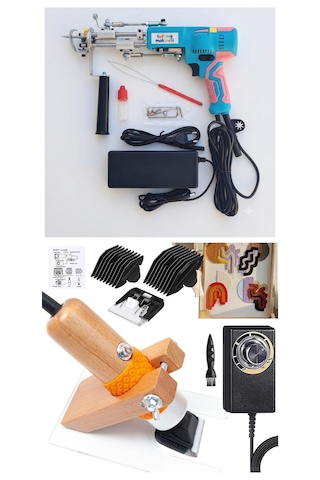 Ak-v Tufting Makinesi Mini Set Turkuaz Ak-v - Bej Tıraş Makinesi