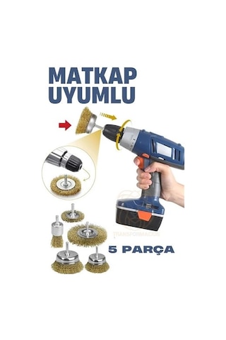Turk Matkap Uyumlu Saçaklı Pimli Tel Fıça Fırça Seti 1/4 İnç