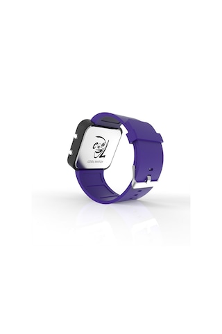 Cool Watch Saat - Siyah Led Kasa - Mor Kayış Unisex Pembe