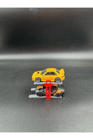 1:64 Ölçek Diaroma Araç Lifti - Gri - Turuncu